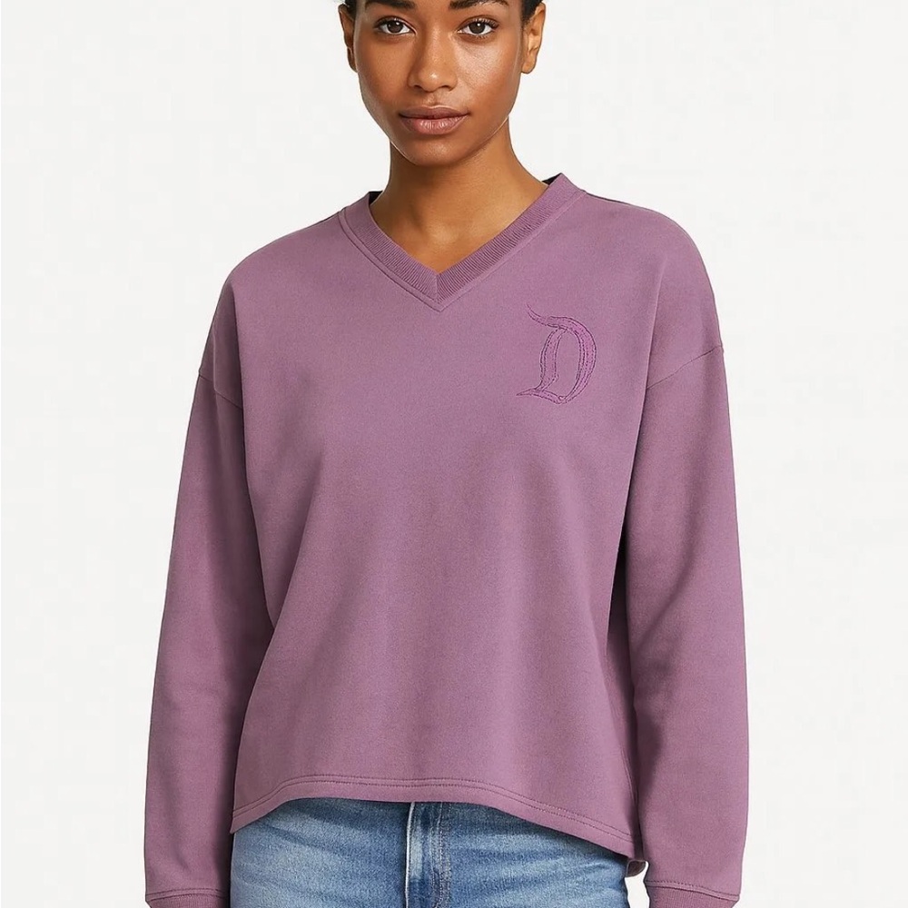 Disney Parks Castle Crew‎ Purple Fleece Crewneck
